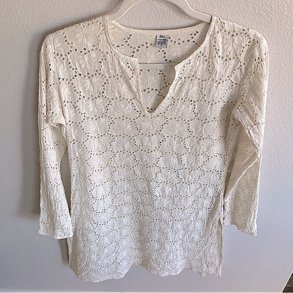 RAJ EMBROIDERED LACE TUNIC MINI DRESS COVERUP - Picture 1 of 10